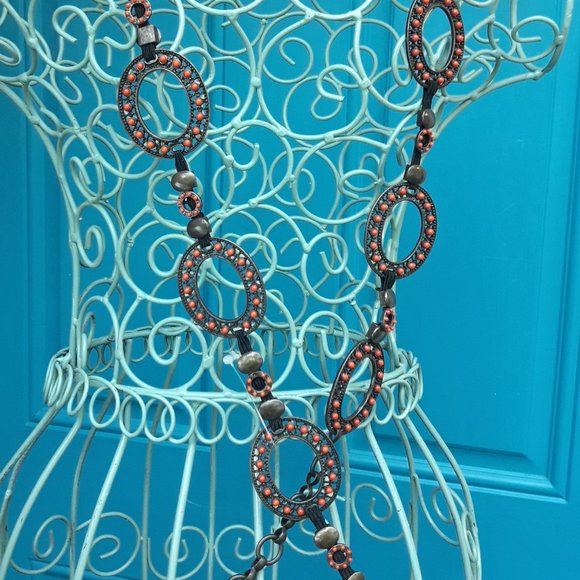 Metal Chain Link Belt Vintage Art Deco  Round Circle Cosplay Gypsy Retro 90s - Picture 11 of 15